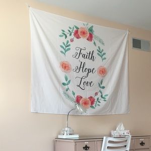 Faith Hope Love Hanging Wall Banner